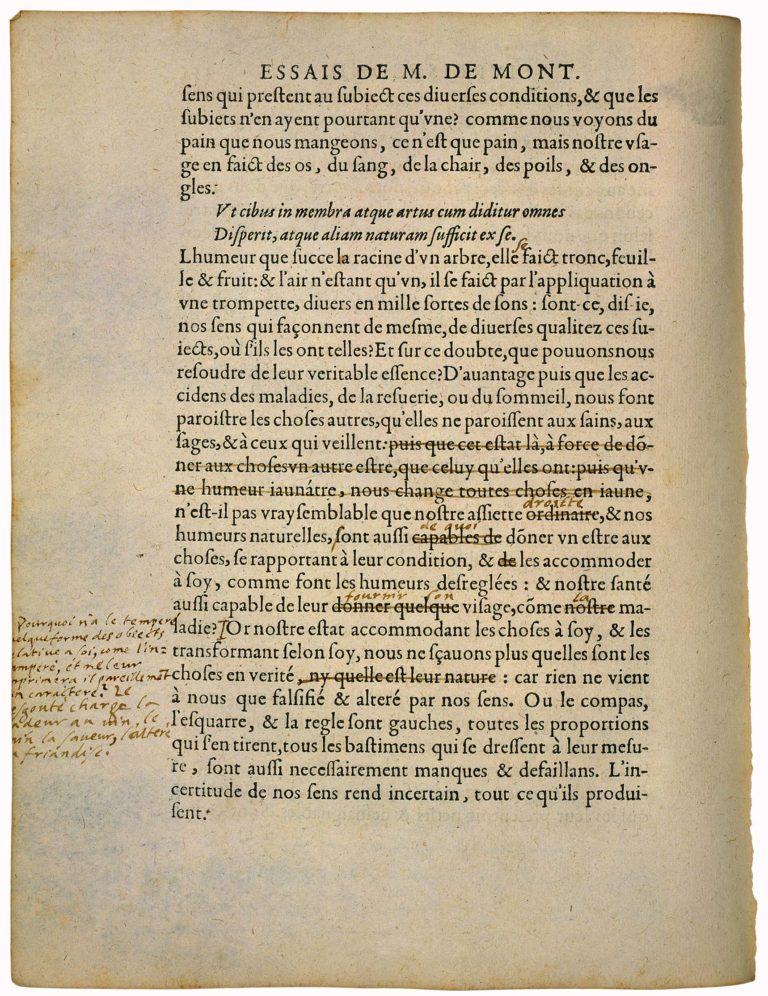 Apologie de Raimond Sebond de Michel de Montaigne - Essais - Livre 2 Chapitre 12 - Édition de Bordeaux - 161