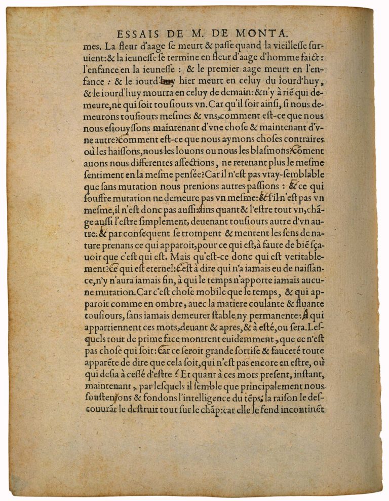 Apologie de Raimond Sebond de Michel de Montaigne - Essais - Livre 2 Chapitre 12 - Édition de Bordeaux - 165