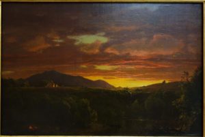 Crépuscule de Victor Hugo dans Les Contemplations - Peinture de Frederic Edwin Church - Crépuscule - 1856