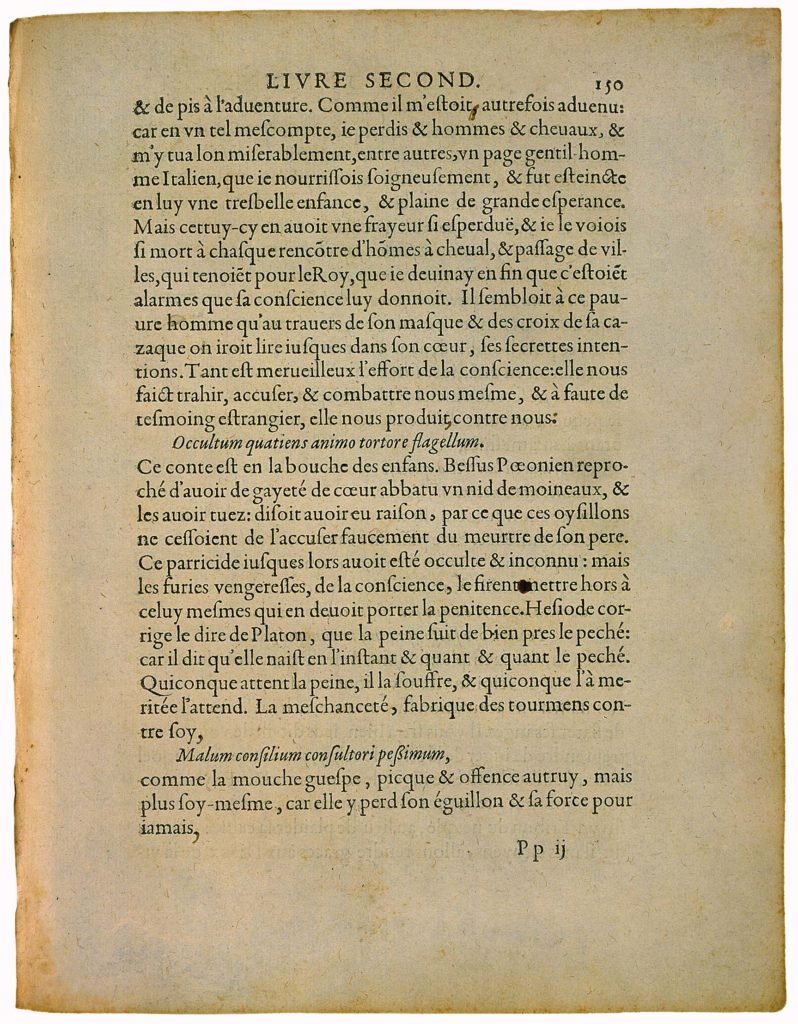 De La Conscience de Michel de Montaigne - Essais - Livre 2 Chapitre 5 - Édition de Bordeaux - 002