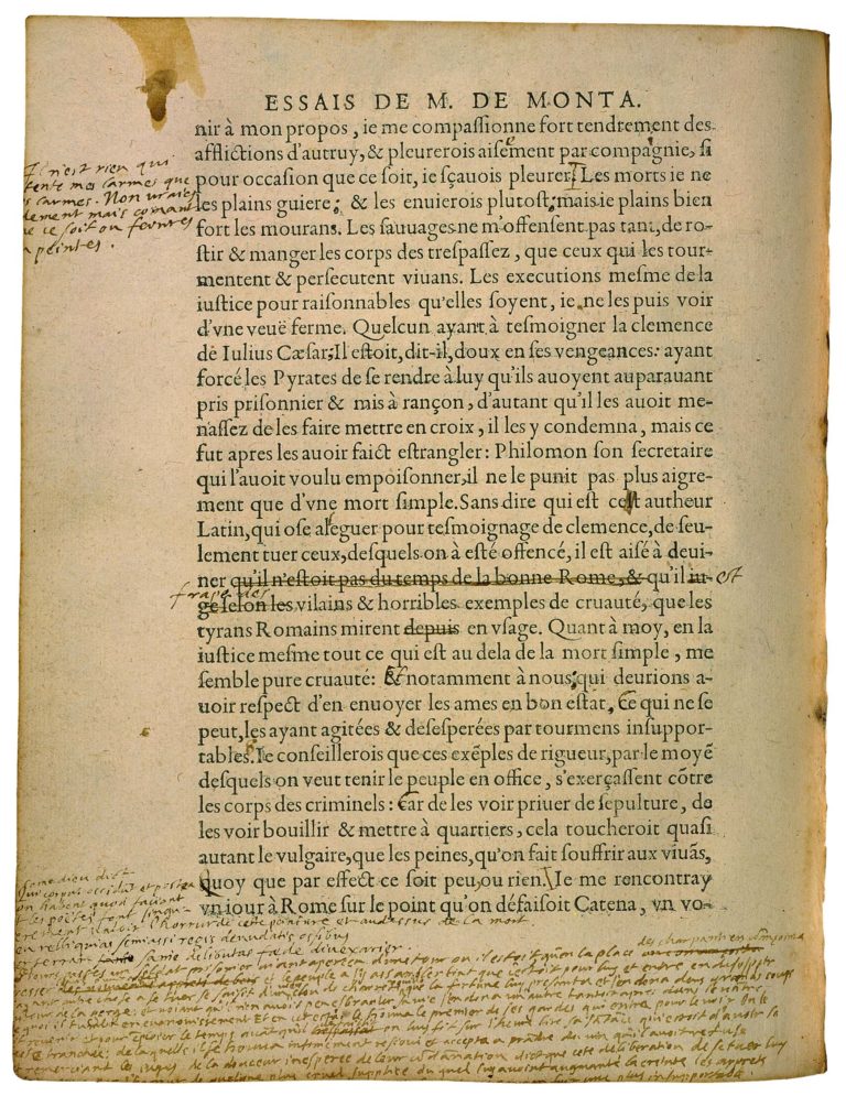 De La Cruauté de Michel de Montaigne - Essais - Livre 2 Chapitre 11 - Édition de Bordeaux - 011