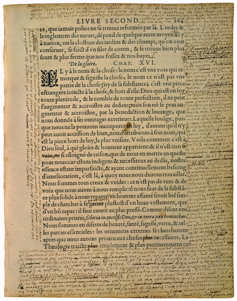 De La Gloire de Michel de Montaigne - Essais - Livre 2 Chapitre 16 - Édition de Bordeaux - 001
