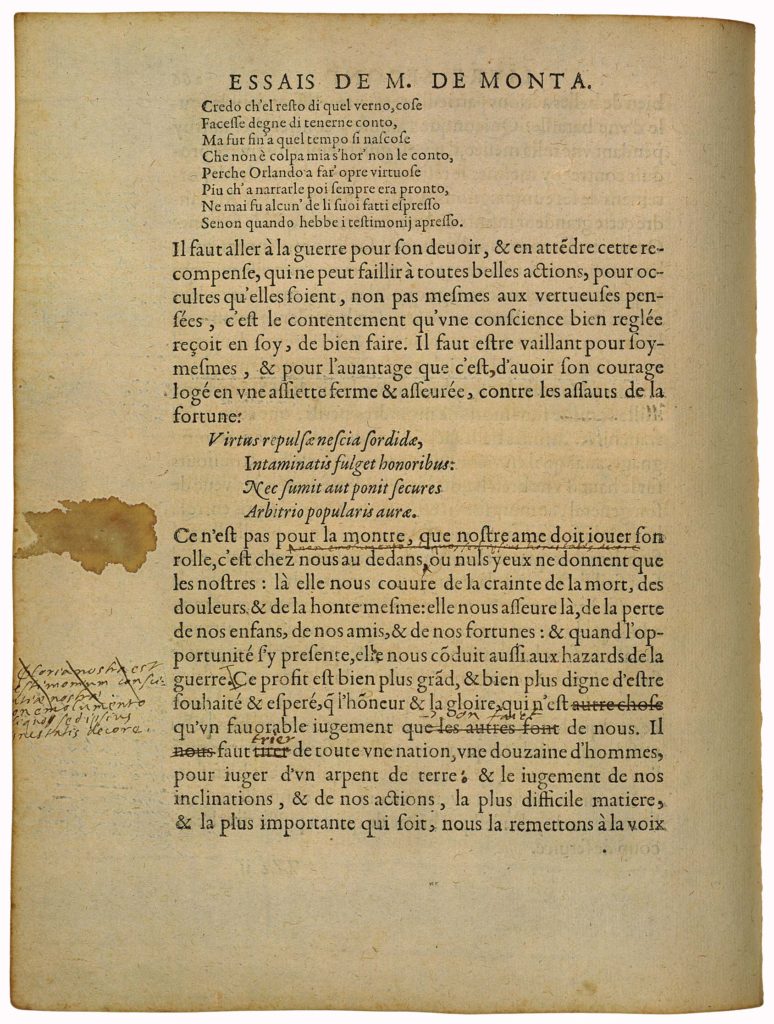 De La Gloire de Michel de Montaigne - Essais - Livre 2 Chapitre 16 - Édition de Bordeaux - 006