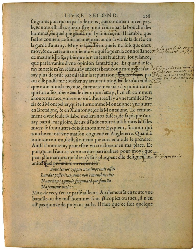 De La Gloire de Michel de Montaigne - Essais - Livre 2 Chapitre 16 - Édition de Bordeaux - 009