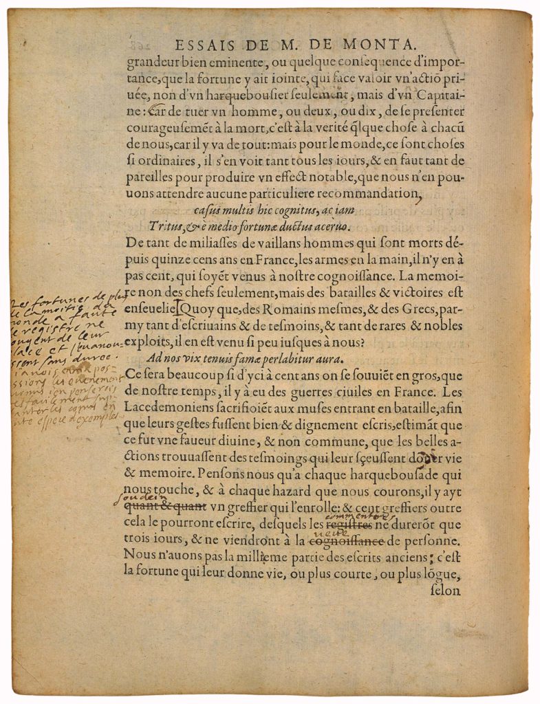 De La Gloire de Michel de Montaigne - Essais - Livre 2 Chapitre 16 - Édition de Bordeaux - 010