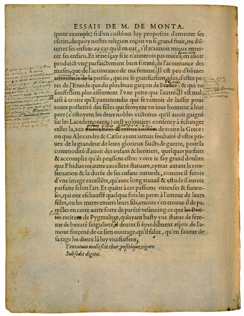 De l’Affection des Pères aux Enfants de Michel de Montaigne - Essais - Livre 2 Chapitre 8 - Édition de Bordeaux - 018