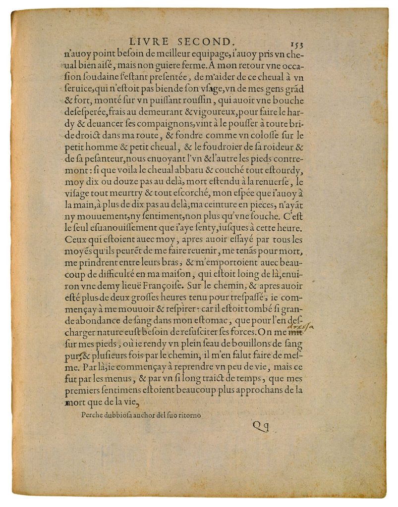 De l’Exercitation de Michel de Montaigne - Essais - Livre 2 Chapitre 6 - Édition de Bordeaux - 004