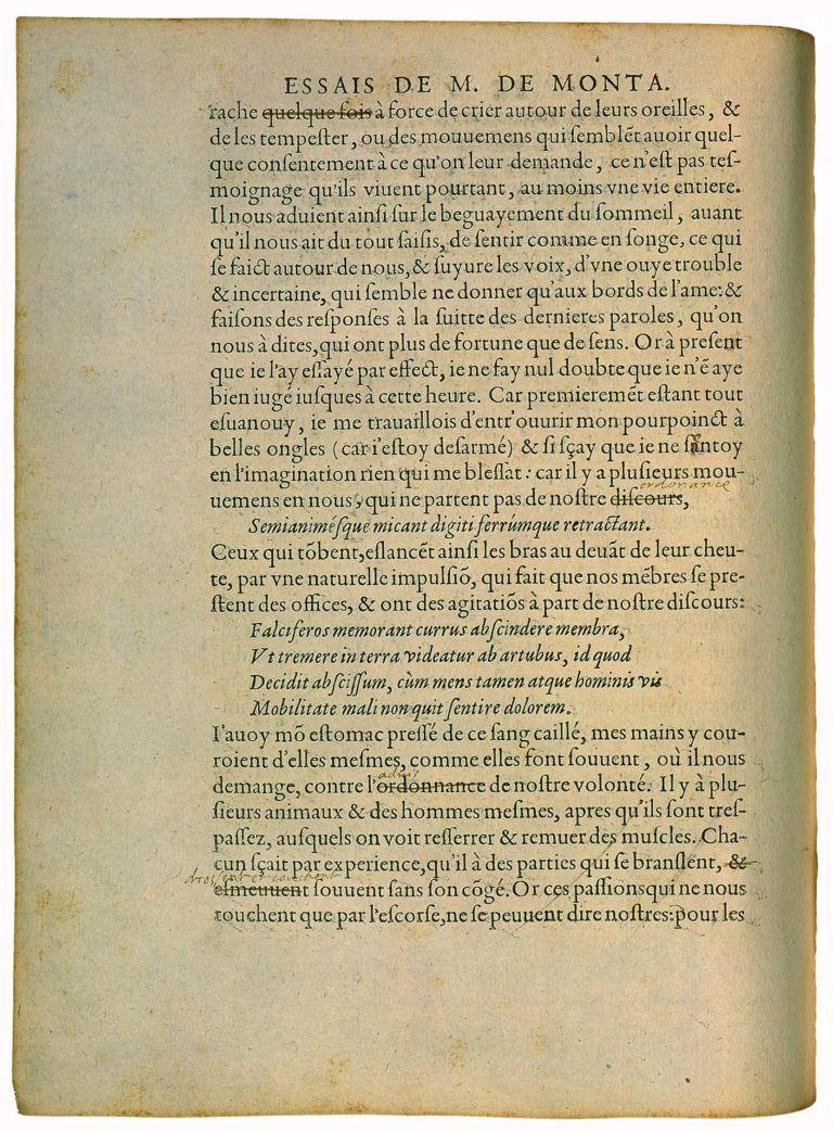 De l’Exercitation de Michel de Montaigne - Essais - Livre 2 Chapitre 6 - Édition de Bordeaux - 007