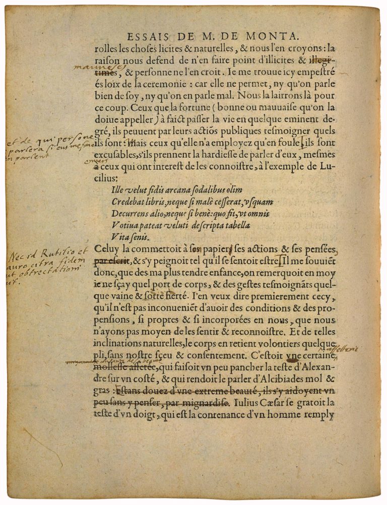 De la Præsumption de Michel de Montaigne - Essais - Livre 2 Chapitre 17 - Édition de Bordeaux - 002