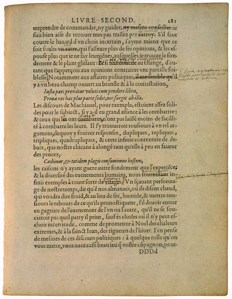 De la Præsumption de Michel de Montaigne - Essais - Livre 2 Chapitre 17 - Édition de Bordeaux - 023