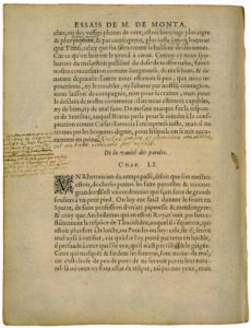 De la Vanité des Paroles de Michel de Montaigne - Essais - Livre 1 Chapitre 51 - Édition de Bordeaux - 001