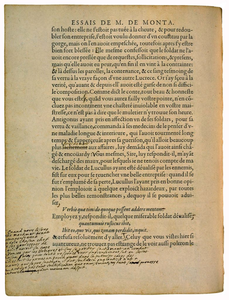 De l’inconstance de nos actions de Michel de Montaigne - Essais - Livre 2 Chapitre 1 - Édition de Bordeaux - 004