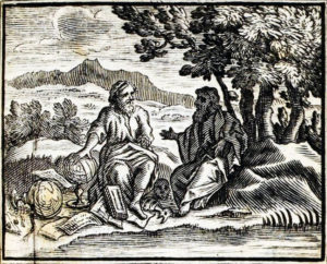 Démocrite et Les Abdéritains de Jean de La Fontaine dans Les Fables - Illustration de François Chauveau - 1688