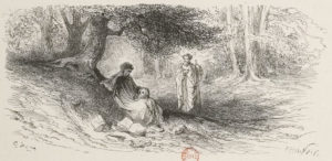 Démocrite et Les Abdéritains de Jean de La Fontaine dans Les Fables - Illustration de Gustave Doré - 1876