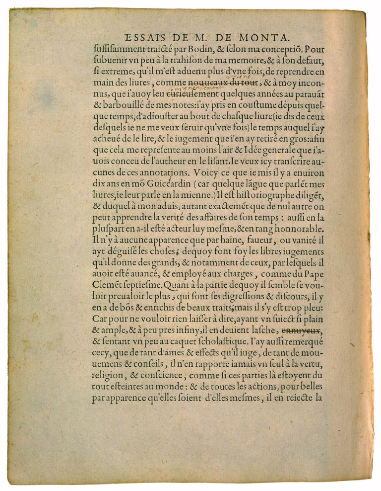 Des Livres de Michel de Montaigne - Essais - Livre 2 Chapitre 10 - Édition de Bordeaux - 015