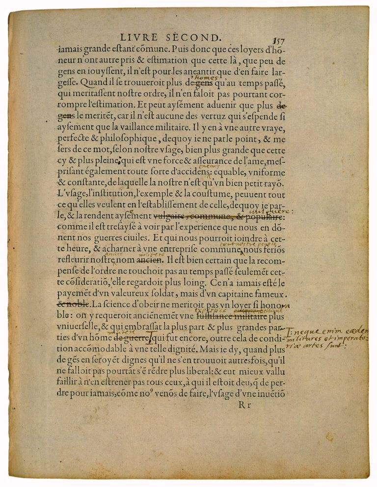 Des Recompenses d’Honneur de Michel de Montaigne - Essais - Livre 2 Chapitre 7 - Édition de Bordeaux - 003