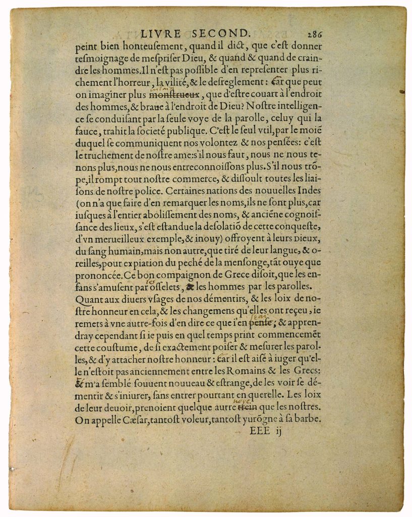 Du Démentir de Michel de Montaigne - Essais - Livre 2 Chapitre 18 - Édition de Bordeaux - 004