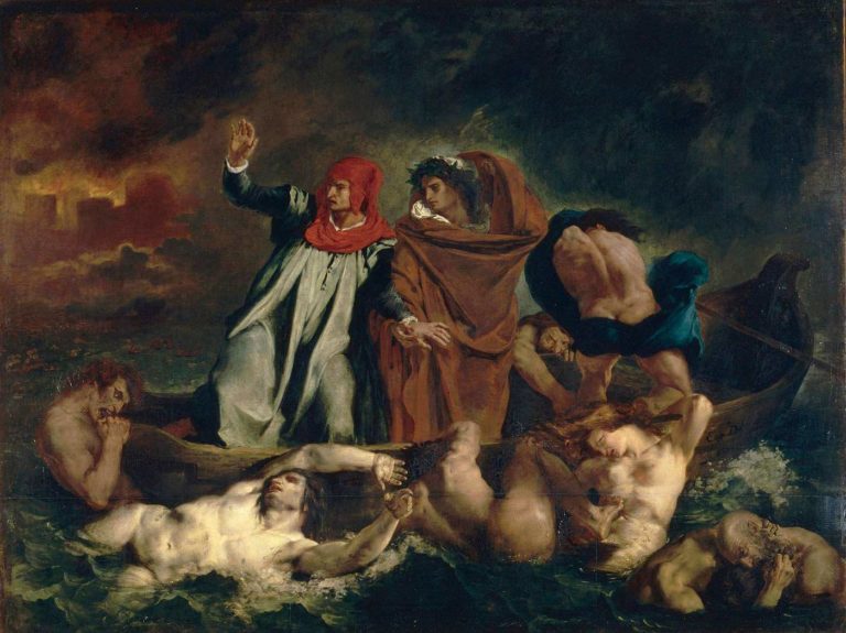 Explication de Victor Hugo dans Les Contemplations - Peinture de Eugène Delacroix - Dante et Virgile aux enfers - 1822