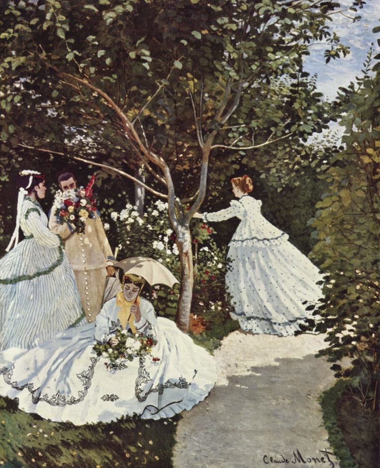 Jeune Fille, La Grâce Emplit... de Victor Hugo dans Les Contemplations - Peinture de Claude Monet - Femmes au jardin - 1867