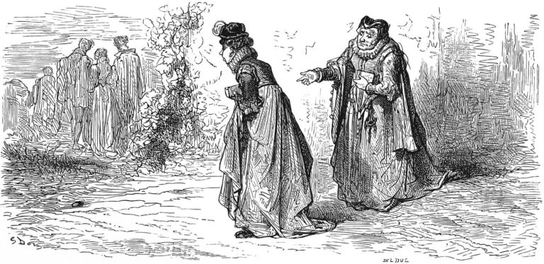 L'Écrevisse et Sa Fille de Jean de La Fontaine dans Les Fables - Illustration de Gustave Doré - 1876