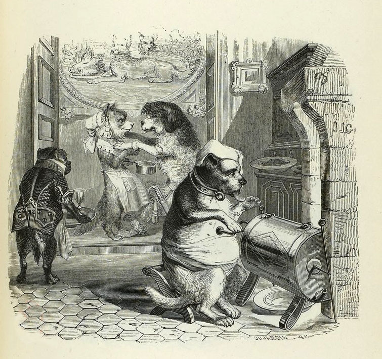 L'Éducation de Jean de La Fontaine dans Les Fables - Illustration de Grandville - 1840