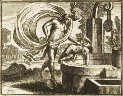 La Fortune et Le Jeune Enfant de Jean de La Fontaine dans Les Fables - Illustration de François Chauveau - 1688