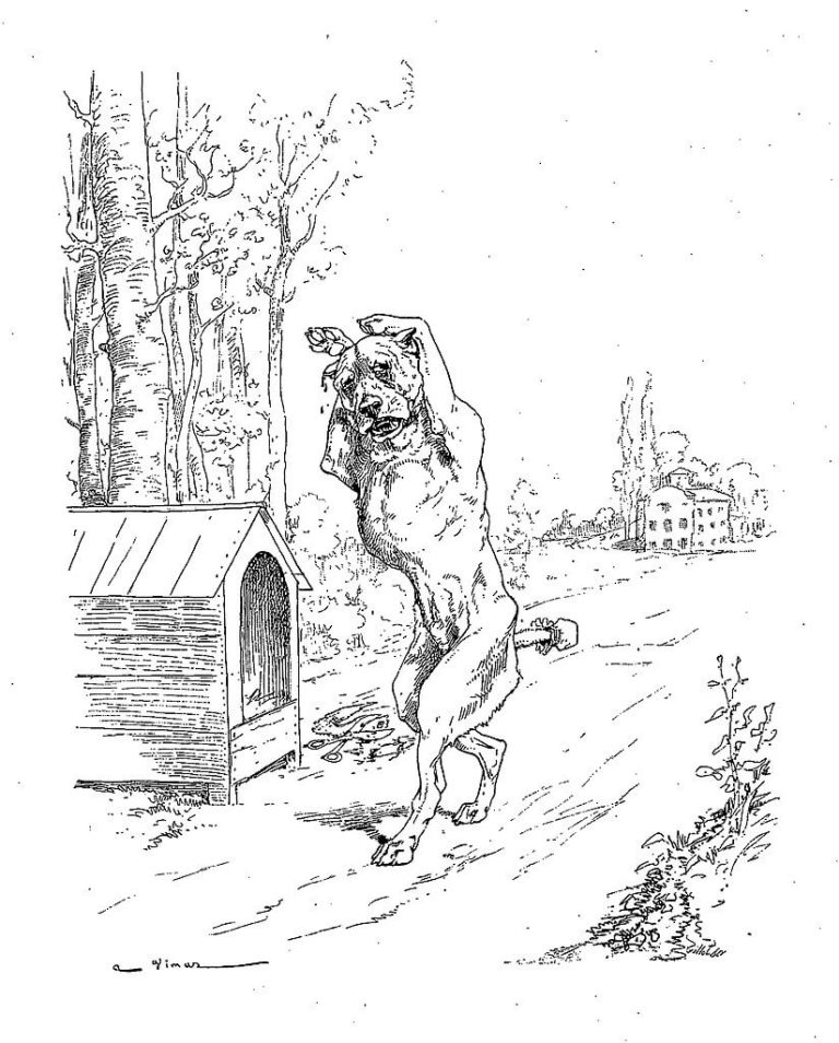 Le Chien à qui On a Coupé Les Oreilles de Jean de La Fontaine dans Les Fables - Illustration de Auguste Vimar - 1897