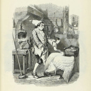 Le Cygne et Le Cuisinier de Jean de La Fontaine dans Les Fables - Illustration de Grandville - 1840
