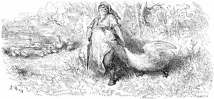 Le Cygne et Le Cuisinier de Jean de La Fontaine dans Les Fables - Illustration de Gustave Doré - 1876