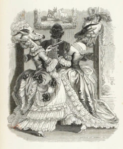Les Deux Chèvres de Jean de La Fontaine dans Les Fables - Illustration de Grandville - 1840