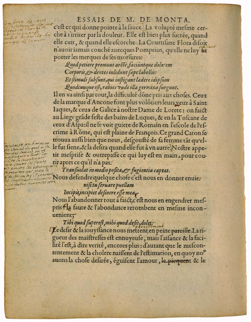 Que Nostre Desir s’Accroit par La Malaisance de Michel de Montaigne - Essais - Livre 2 Chapitre 15 - Édition de Bordeaux - 002