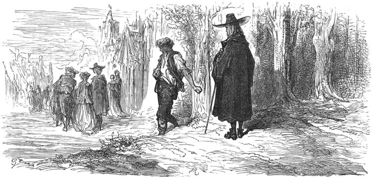 Un Fou et Un Sage de Jean de La Fontaine dans Les Fables - Illustration de Gustave Doré - 1876