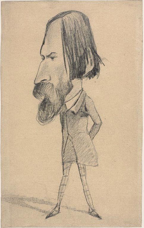 À Aug. V. de Victor Hugo dans Les Contemplations - Dessin de Claude Monet - Caricature de Auguste Vacquerie - 1854