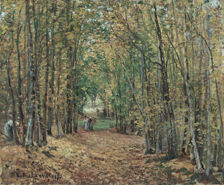 Aux Arbres de Victor Hugo dans Les Contemplations - Peinture de Camille Pissarro - Allée dans le parc de Marly - 1871