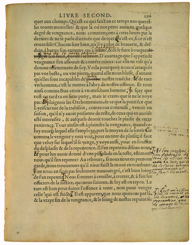 Couardise Mère de La Cruauté de Michel de Montaigne - Essais - Livre 2 Chapitre 27 - Édition de Bordeaux - 002