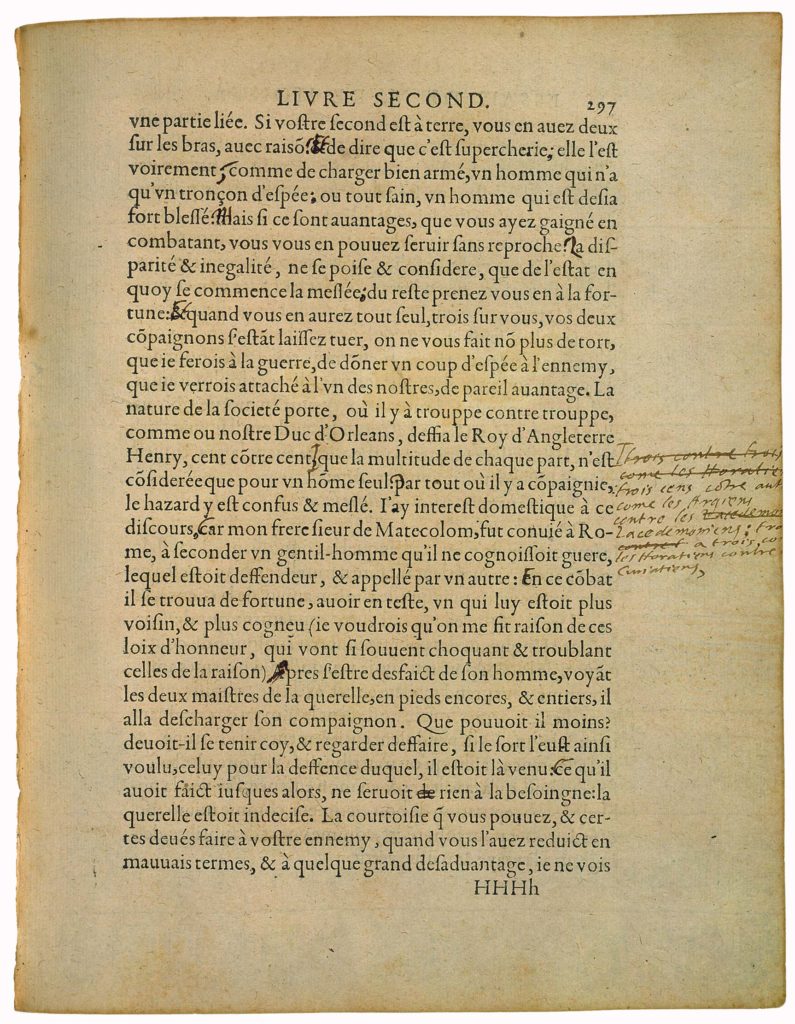 Couardise Mère de La Cruauté de Michel de Montaigne - Essais - Livre 2 Chapitre 27 - Édition de Bordeaux - 004