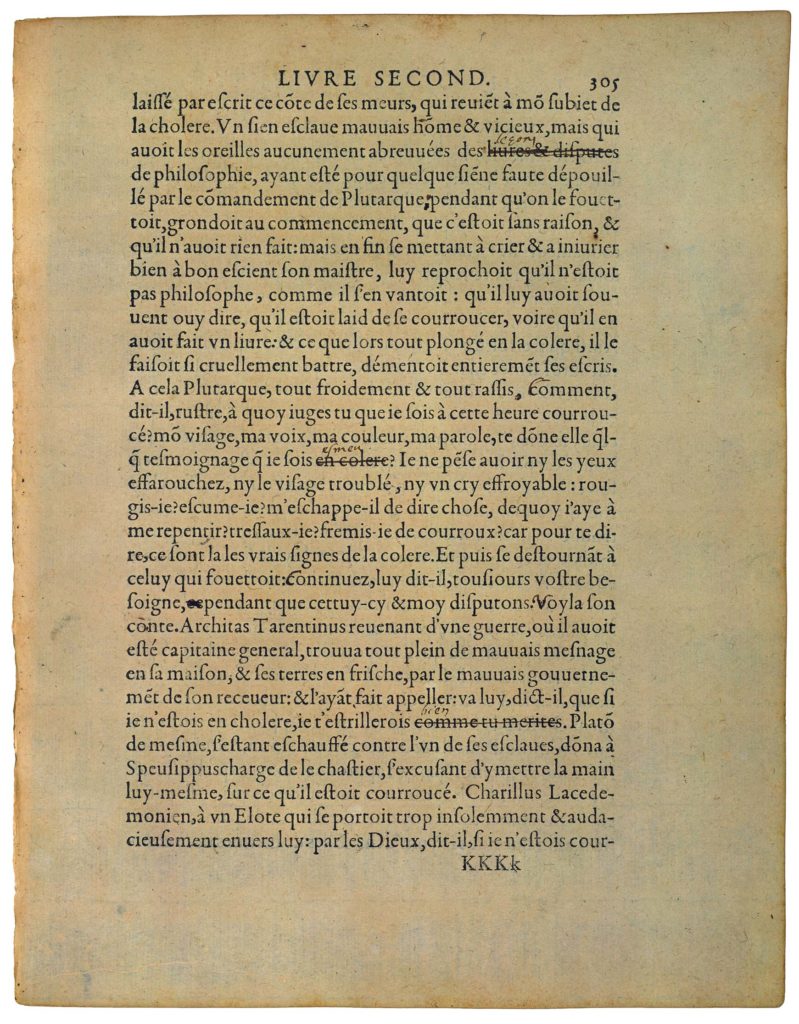 De La Colere de Michel de Montaigne - Essais - Livre 2 Chapitre 31 - Édition de Bordeaux - 004