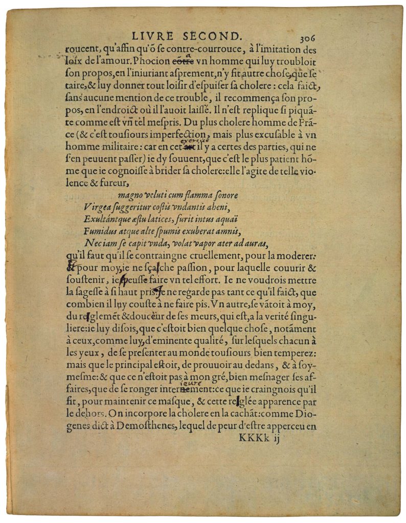 De La Colere de Michel de Montaigne - Essais - Livre 2 Chapitre 31 - Édition de Bordeaux - 006