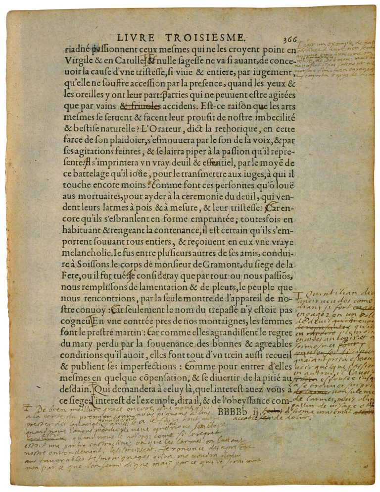 De La Diversion de Michel de Montaigne - Essais - Livre 3 Chapitre 4 - Édition de Bordeaux - 008