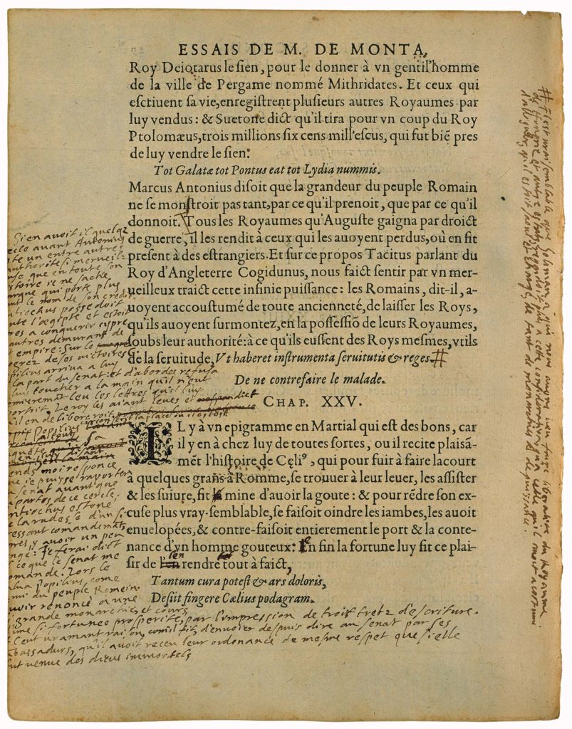 De La Grandeur Romaine de Michel de Montaigne - Essais - Livre 2 Chapitre 24 - Édition de Bordeaux - 002