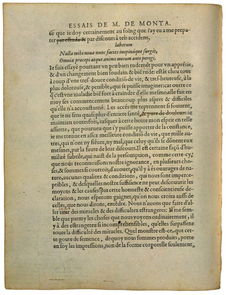 De La Ressemblance Des Enfans Aux Peres de Michel de Montaigne - Essais - Livre 2 Chapitre 37 - Édition de Bordeaux - 005