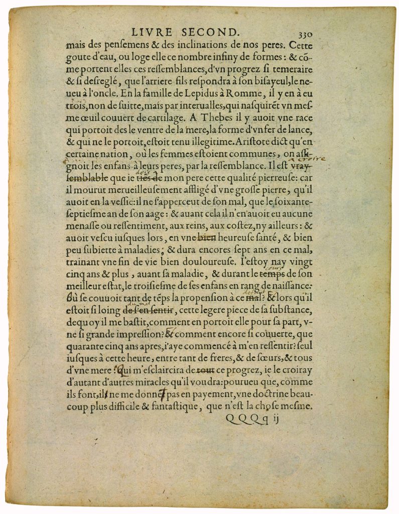 De La Ressemblance Des Enfans Aux Peres de Michel de Montaigne - Essais - Livre 2 Chapitre 37 - Édition de Bordeaux - 006