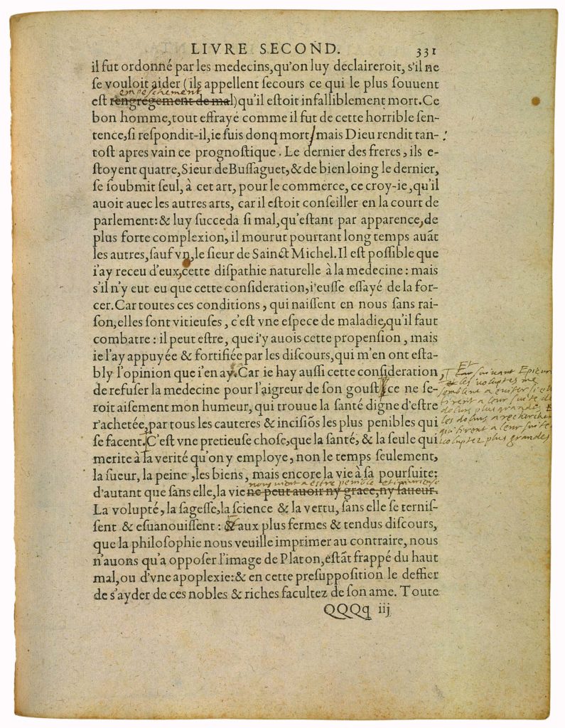 De La Ressemblance Des Enfans Aux Peres de Michel de Montaigne - Essais - Livre 2 Chapitre 37 - Édition de Bordeaux - 008