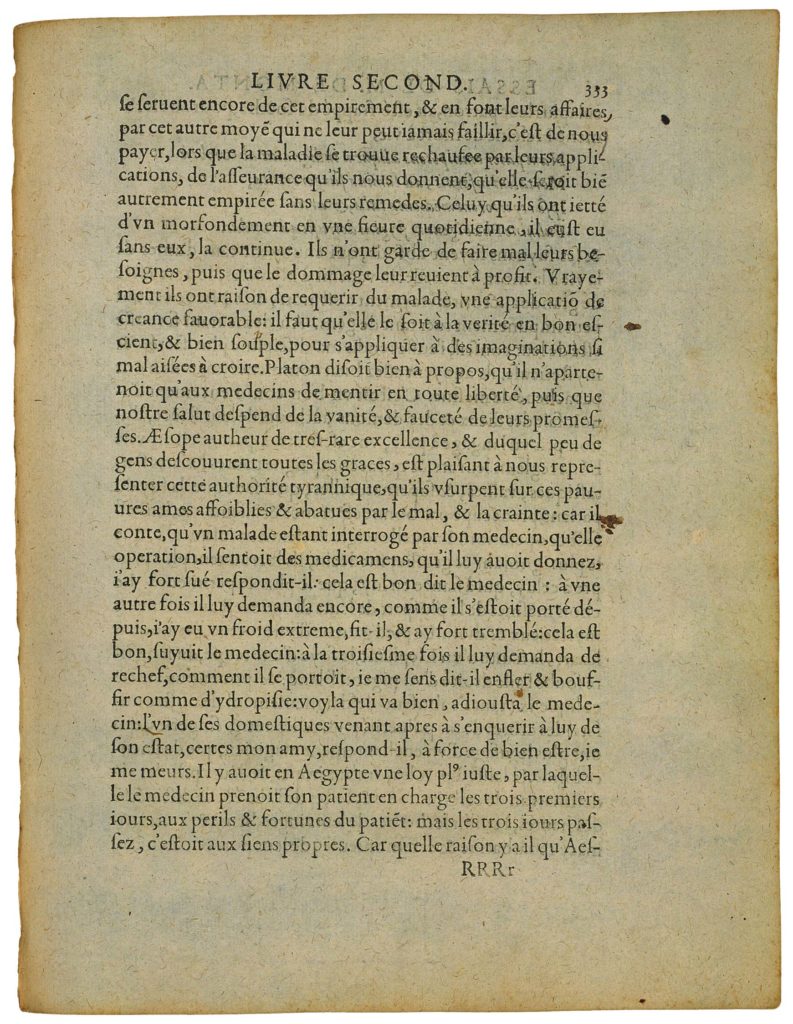 De La Ressemblance Des Enfans Aux Peres de Michel de Montaigne - Essais - Livre 2 Chapitre 37 - Édition de Bordeaux - 012