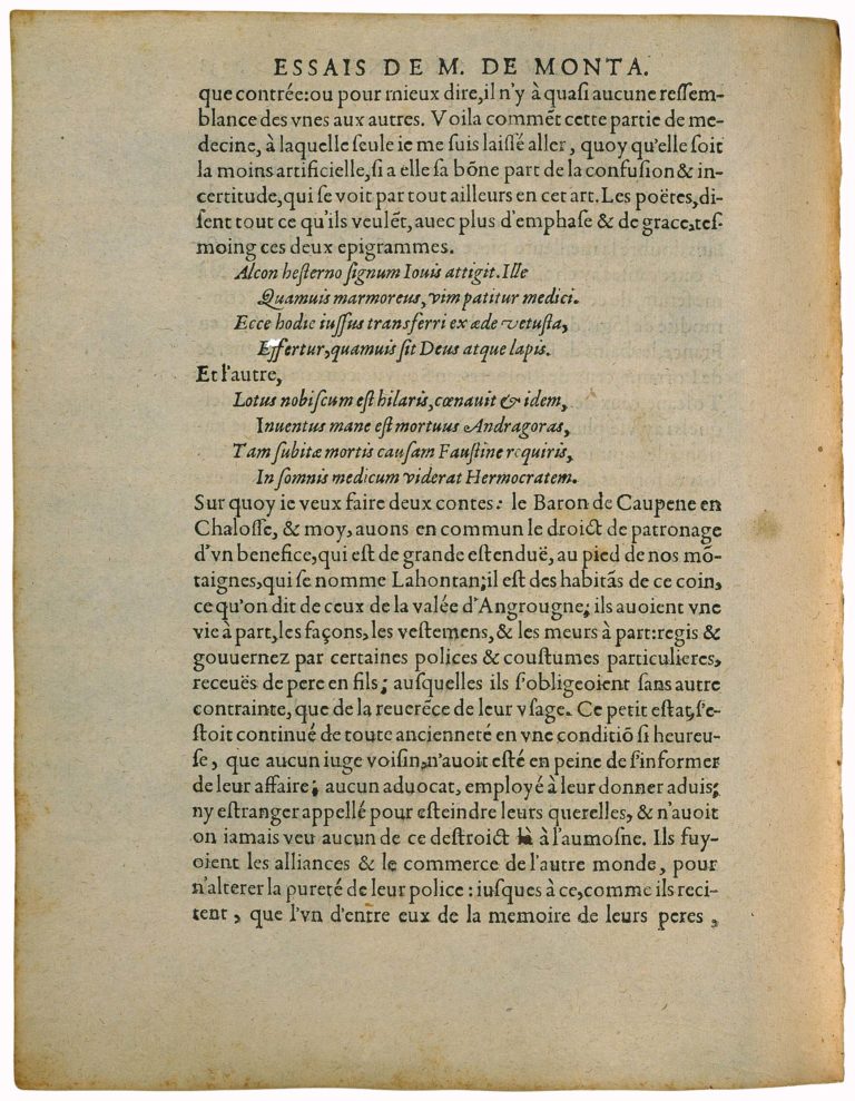 De La Ressemblance Des Enfans Aux Peres de Michel de Montaigne - Essais - Livre 2 Chapitre 37 - Édition de Bordeaux - 023