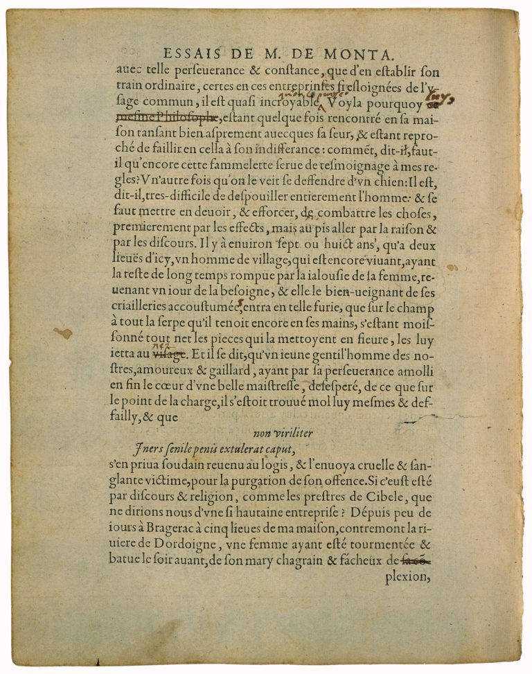 De La Vertu de Michel de Montaigne - Essais - Livre 2 Chapitre 29 - Édition de Bordeaux - 003