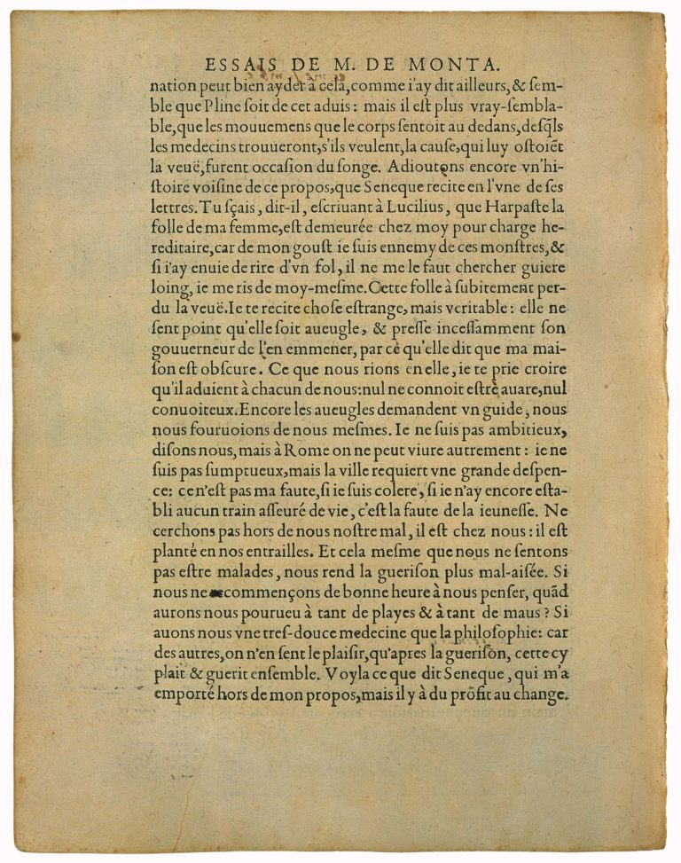 De Ne Contrefaire Le Malade de Michel de Montaigne - Essais - Livre 2 Chapitre 25 - Édition de Bordeaux - 003