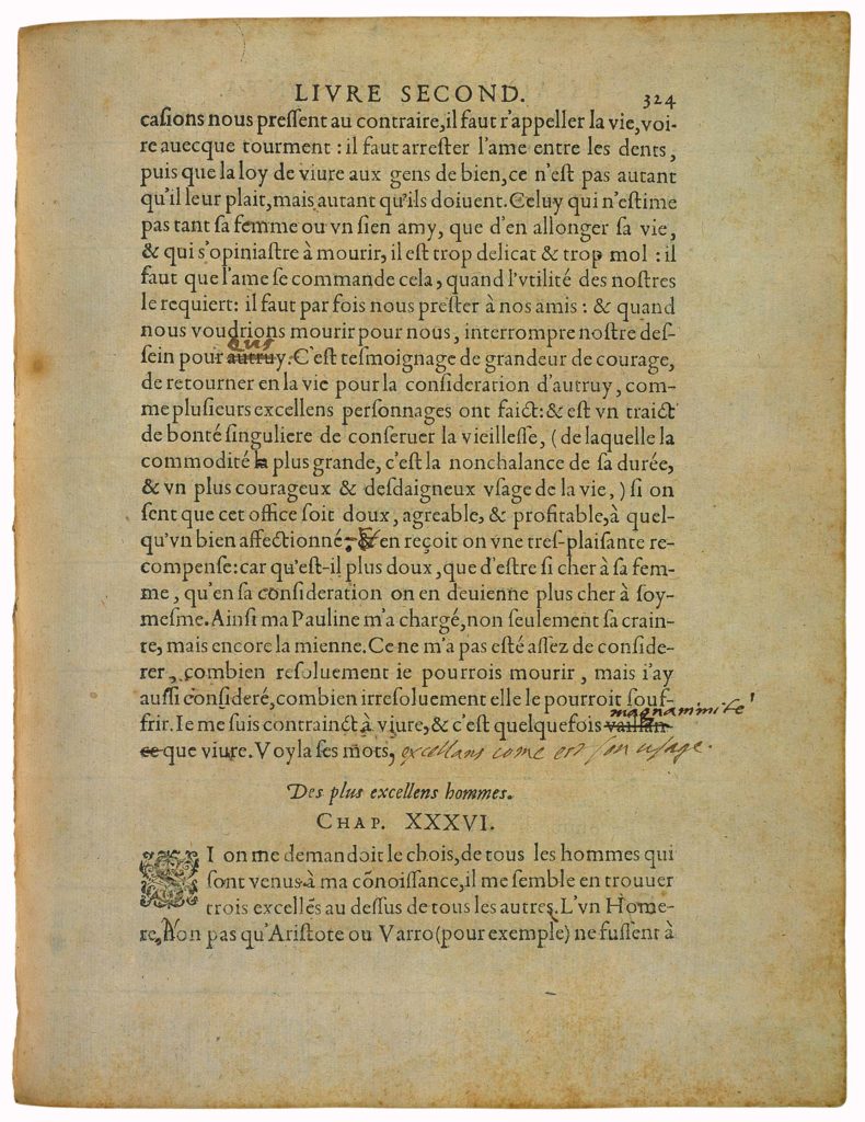 De Trois Bonnes Femmes de Michel de Montaigne - Essais - Livre 2 Chapitre 35 - Édition de Bordeaux - 010