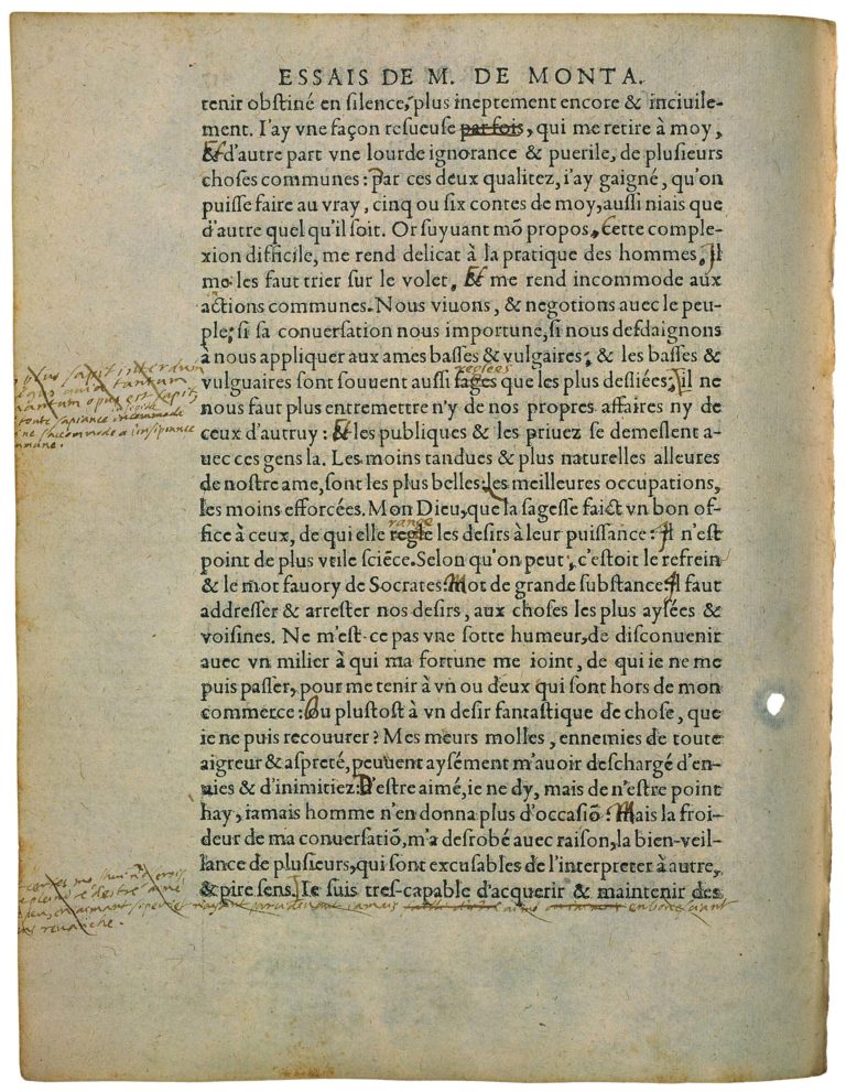 De Trois Commerces de Michel de Montaigne - Essais - Livre 3 Chapitre 3 - Édition de Bordeaux - 003