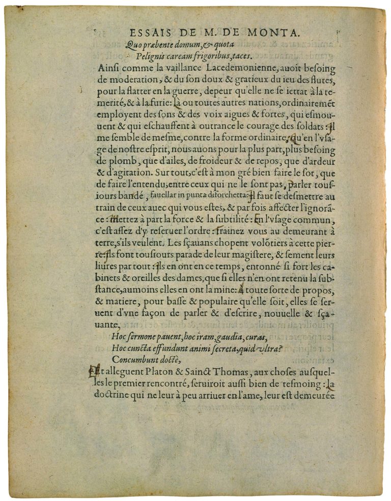 De Trois Commerces de Michel de Montaigne - Essais - Livre 3 Chapitre 3 - Édition de Bordeaux - 005